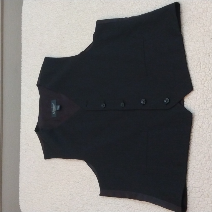 Pronto Uomo Platinum Black Wool Dress Vest Large